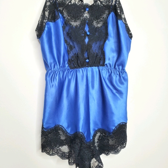 Vintage Barbizon Lingerie Lace Blue One Piece - Picture 8 of 13